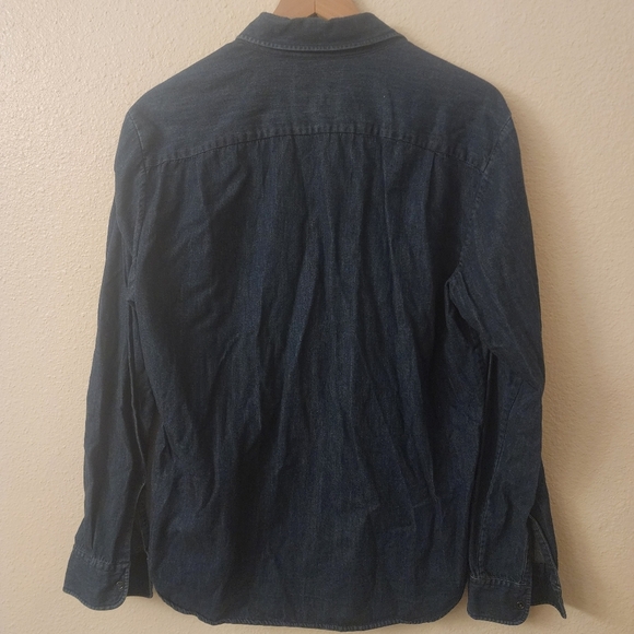 Bonobos Slim Fit 100% Cotton Navy Casual Snap Button-down Shirt Womens Large - Picture 7 of 9